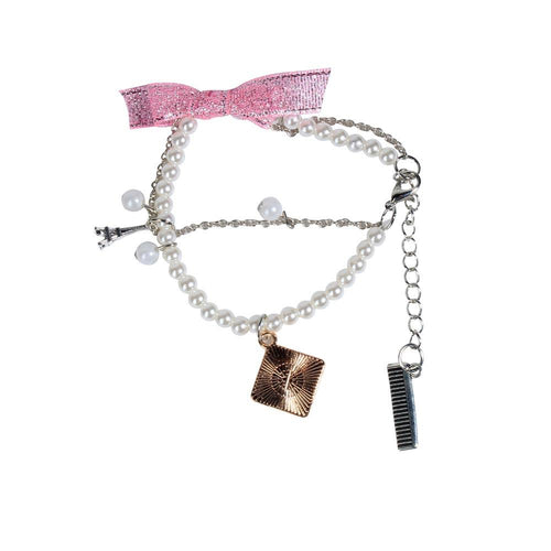 Inca Pulsera De Perlitas Con Adornos Colgantes Lote Bracelet Chic Golden Accents