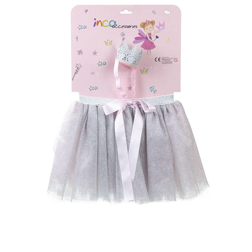 Inca Tutú Plateado Y Cinta Con Corona Lote Costume Accessory Unique Festive Look