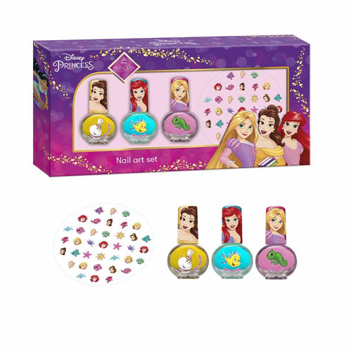 Cartoon Princesas Disney Nail Set Vibrant Colors