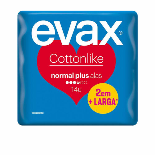 Evax Cottonlike Normal Plus Winged Pads Extended Absorbency And Odor Control