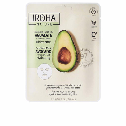Iroha Nature Mask Facial Mask Avocado And Hyaluronic Acid Radiant Glowing Healthy Skin