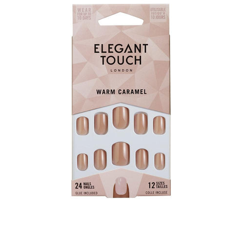 Elegant Touch Core Colour Ongles Avec Colle Squoval Midnight Black