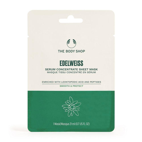 The Body Shop Edelweiss Concentrado De Suero Mascarilla De Hoja Hidratación Para Una Piel Radiante