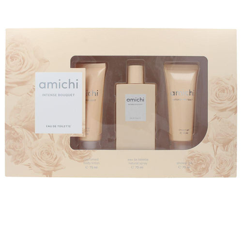 Amichi Intense Bouquet Conjunto Cosmético Perfume Eau De Toilette Gel De Ducha Leche Corporal Floral Y Seductor