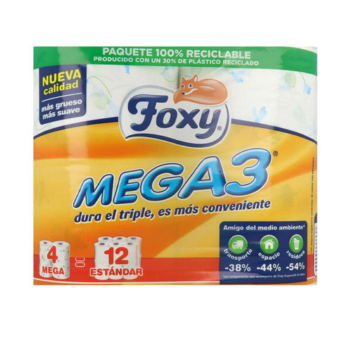 Foxy Mega3 Papier Hygiénique Triple Durabilité Hygiène Maximale Garantie