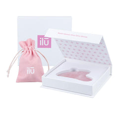 Ilū Gua Sha Stone Ilū Masajeador Facial Cuarzo Rosa Piel Radiante Naturalmente