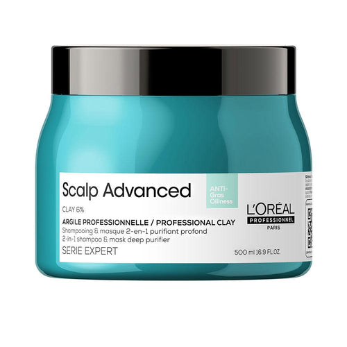 L'Oréal Professionnel Paris Scalp Advanced 2 En 1 Champú Y Mascarilla Contra La Oleosidad Purificación Profunda Con Arcilla
