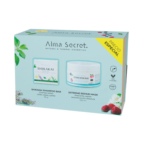 Alma Secret Cabello Haarpflege Set Shampoo Haarmaske Shikakai Anti Haarausfall Formel