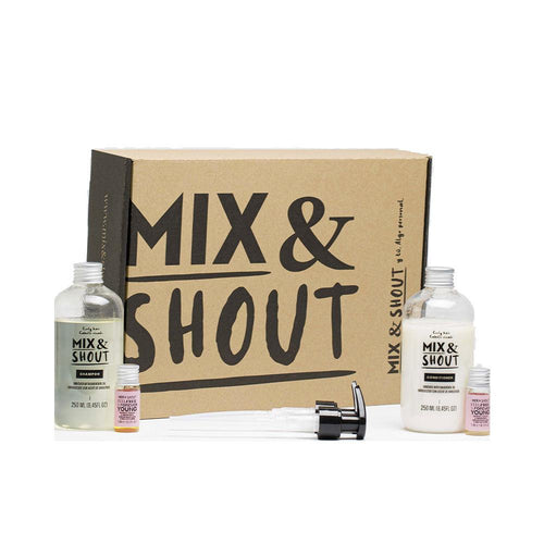 Mix & Shout Rutina Rizado Set Cabello Rizado Fortalecedor Rizos Poderosos