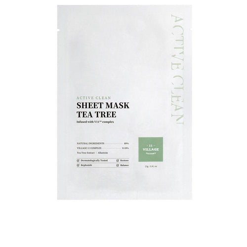Village 11 Active Clean Sheet Maske Tea Tree Akne Linderung