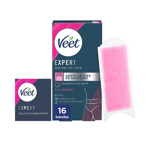 Veet Expert Bikini Depilatory Wax Strips For Normal Skin Smooth And Effortless Removal