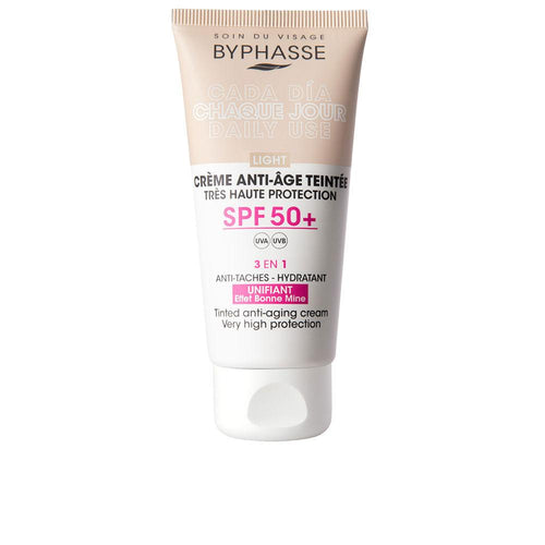 Byphasse Crema Facial Anti Aging Con Tinte Spf50 Plus Protección Facial Uv Máxima
