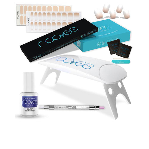 Nooves Láminas De Uñas De Gel Premium Kit De Uñas Gel Descubre Elegancia Nude