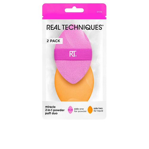 Real Techniques Miracle 2 In 1 Powder Puff Duo Smooth And Radiant Finish