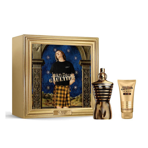 Jean Paul Gaultier Le Male Elixir Perfume Eau De Parfum Y Gel De Ducha Set Atractivo Masculino De Impacto