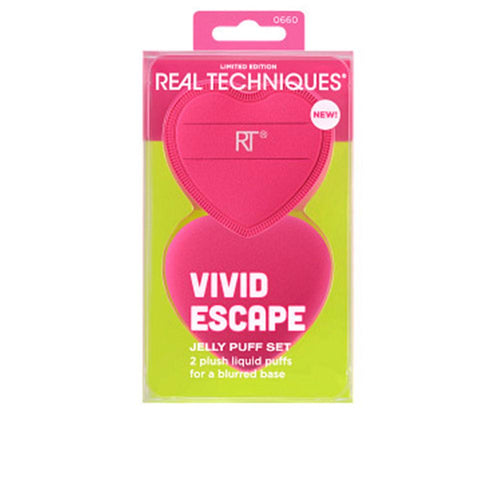 Real Techniques Vivid Escape Ensemble De Puff Maquillage Finition Impeccable