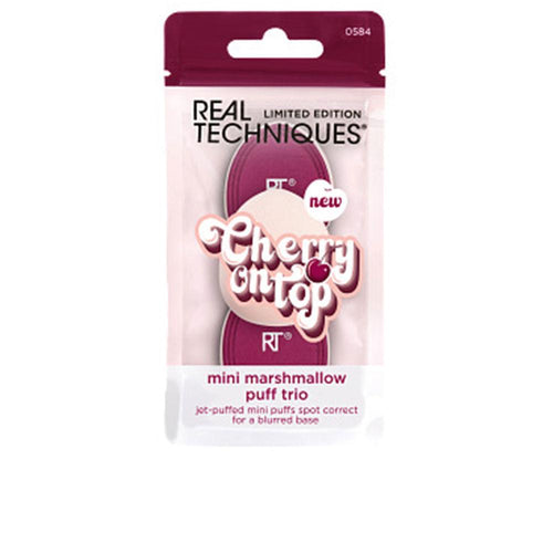 Real Techniques Cherry On Top Mini Pouf De Maquillage Trio Pour Un Teint Parfait