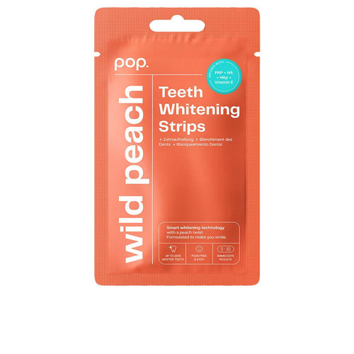 Pop. Cuidado Dental Tiras Blanqueadoras Sabor Melocotón Sonrisa Radiante