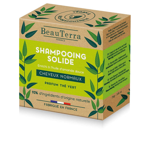 Beauterra Solide Shampooing Solide Thé Vert 93 Pour Cent Naturel