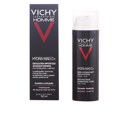 Vichy Vichy Homme Hydra Mag C Plus Tratamiento Hidratante Para Rostro Y Ojos Hidratación 24 Horas
