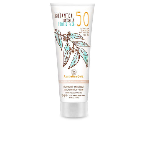 Australian Gold Botanical Getönte Gesichtscreme SPF50 Antioxidativer UV Schutz