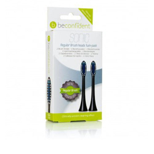 Beconfident Têtes De Brosse À Dents Soniques Noires Lot Indicateur Pedex Innovant