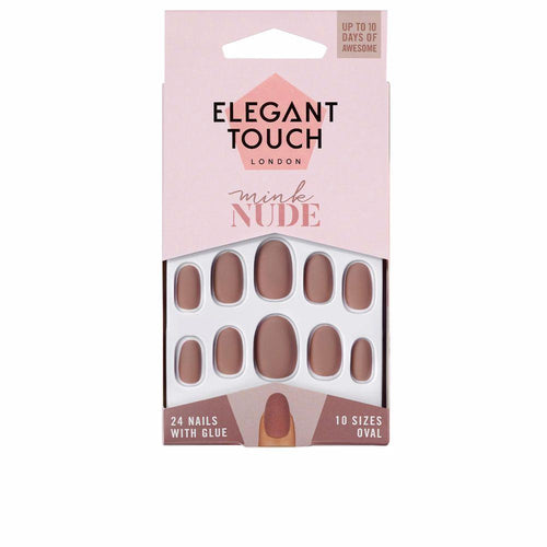 Elegant Touch Polished Colour Nail Polish With Glue Mink Nude