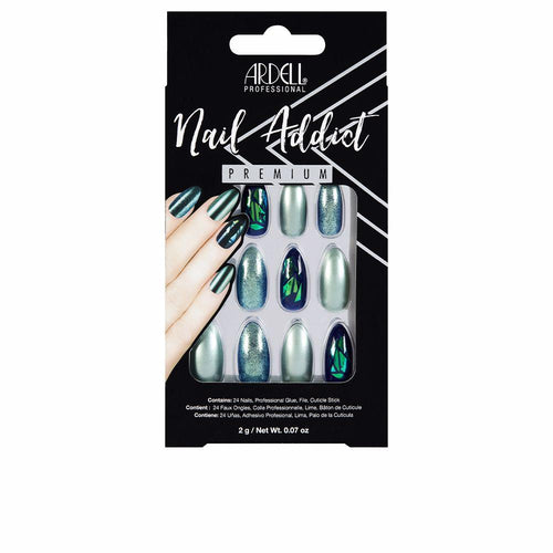 Ardell Nail Addict Unghie Finte In Green Glitter Chrome Glamour Estremo