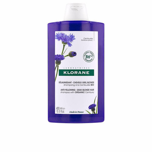 Klorane Centaure Shampooing Anti Jaunissement Pour Cheveux Gris Et Blonds Ton Frais Et Naturel