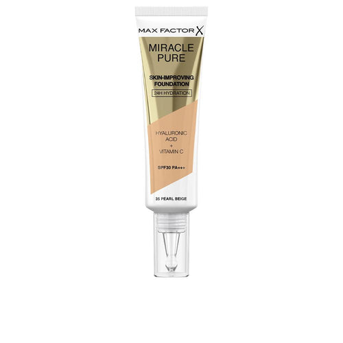 Max Factor Miracle Pure Base De Maquillaje Hidratante Con SPF 30 Ácido Hialurónico Eficaz
