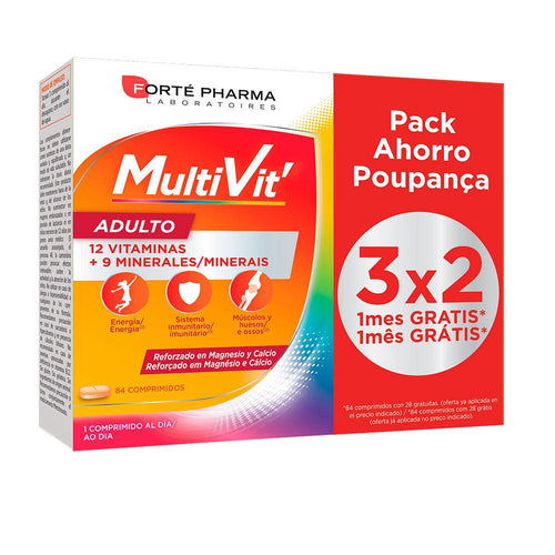 Forté Pharma Multivit Adult Suplemento Nutricional Rico En Magnesio Y Calcio