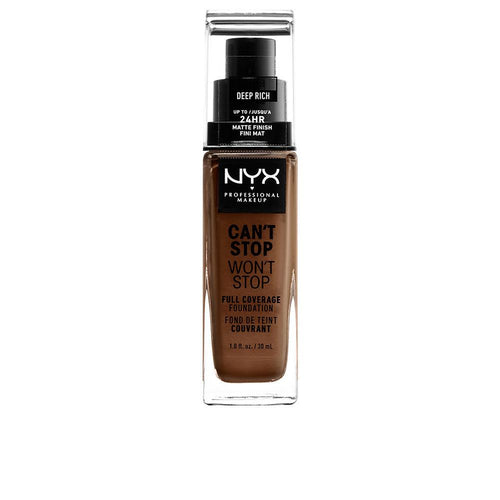 Nyx Professional Make Up Can't Stop Won't Stop Base De Maquillaje Full Coverage Cobertura Perfecta Todo El Día