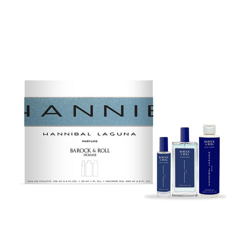 Hannibal Laguna Gel Barock & Roll Perfume Set Eau De Toilette And Shower Gel For Men Oriental Scent Appeal