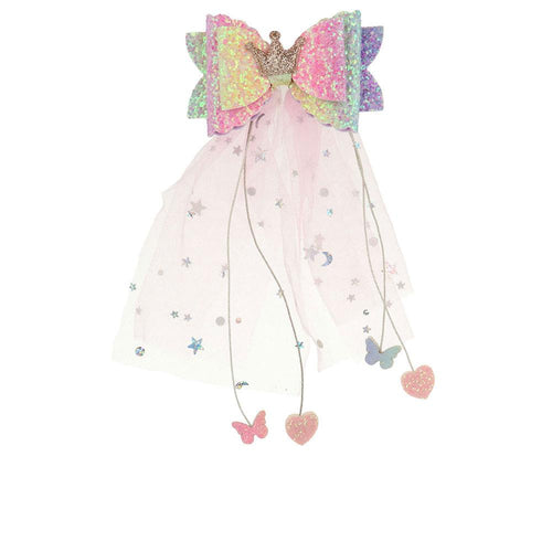 Inca Pinza Crocodile Clip Bow E Tulle Accessorio Capelli Bambini