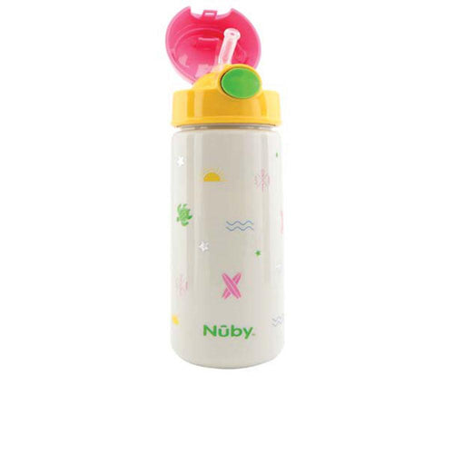 Nûby Accesorios Alimentación Nûby Tazza Per Bambini Con Bottone E Cannuccia Morbida Divertimento Sicuro