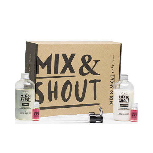 Mix & Shout Rutina Rizado Set Champú Y Acondicionador Para Cabello Rizado Cuidado Intensivo Natural