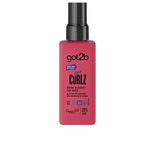 Schwarzkopf Mass Market Got2B Curl Spray Définit Et Protège Cheveux Vegan Ingrédients Naturels