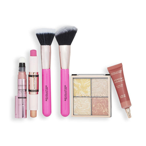 Revolution Make Up Blush & Glow Makeup Gift Bundle Festive Lip Perfection