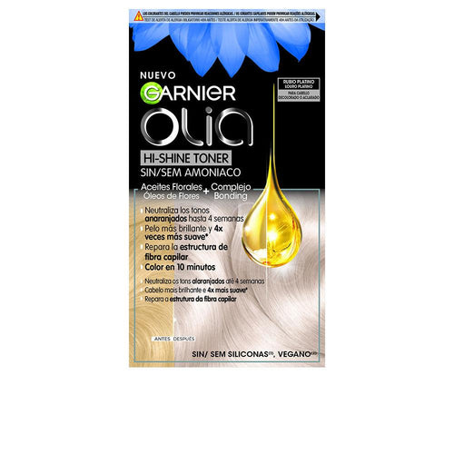 Garnier Olia Hi Shine Tóner Capilar Platinum Blonde Resplandor Natural Al Instante