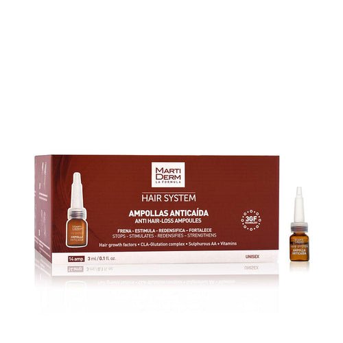 Martiderm Hair System Ampollas Anticaída Cabello Impulsa Nuevo Crecimiento Capilar
