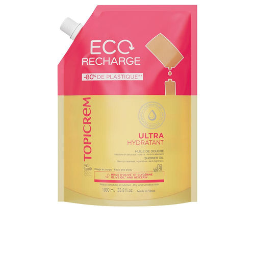 Topicrem Uh Huile Douche Rechargeable Infusée D'Olive Nettoyage Doux Et Hydratation