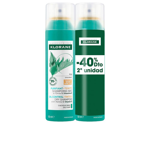 Klorane Ortie Dioïque Shampooing Sec Pour Cheveux Foncés Contrôle Puissant Du Sébum Naturel