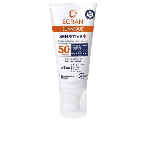 Ecran Sunnique Sensitive Fluido Protettivo Viso SPF 50 Plus Protezione Solare Avanzata