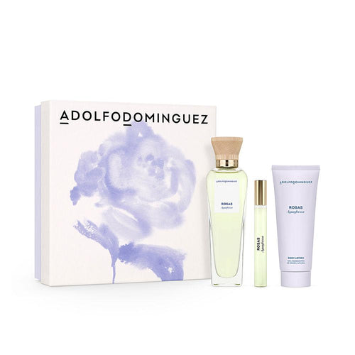 Adolfo Dominguez Agua Fresca Perfume Eau De Toilette Set 3 Piezas Elegancia De Rosas Búlgaras