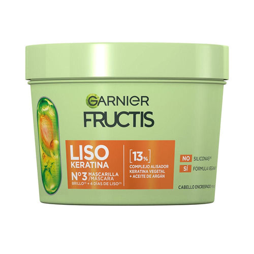 Garnier Fructis Liso Keratina Mascarilla Capilar Control De Frizz Y Brillo