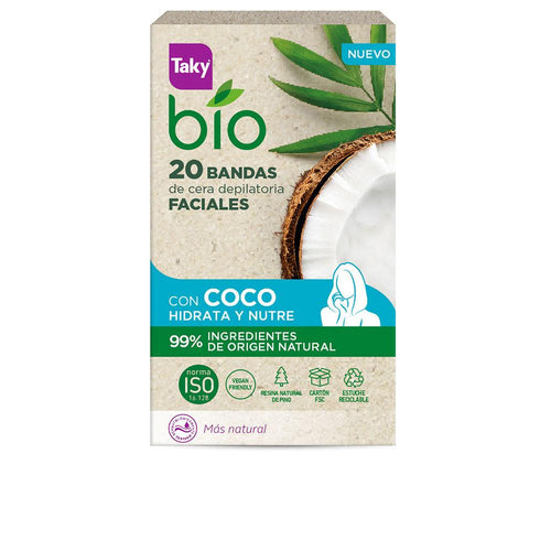 Taky Bio Coco Bandes Faciales De Dépilation Doux Et Nourrissant
