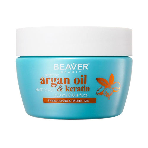 Beaver Argan Oil & Keratin Masque Capillaire Réparateur Hydratation Profonde Et Soie