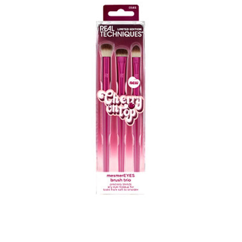 Real Techniques Cherry On Top MesmerEyes Brush Trio Flawless Eye Makeup Application