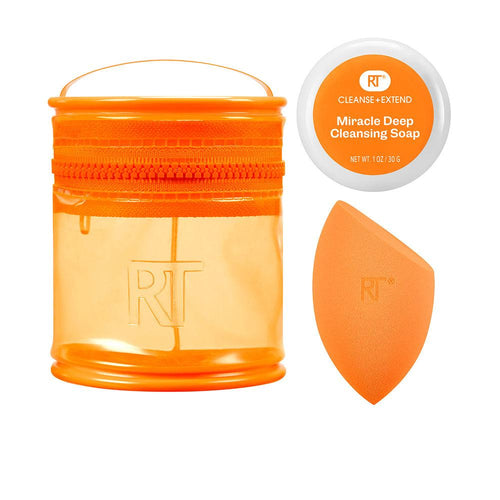 Real Techniques Miracle Makeup Sponge Cleanse Set Clean Tools For Flawless Look