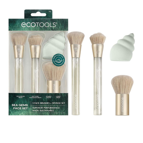 Ecotools Makeup Brushes Ecotools Ensemble De Pinceaux Et Éponge Cosmétiques Beauté Naturelle Durable
